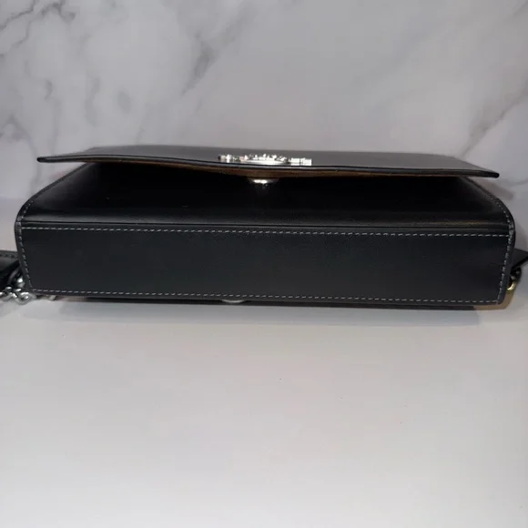 🖤 Coach Black Leather Chain Shoulder / Crossbody Bag 🖤 - Picture 8 of 8